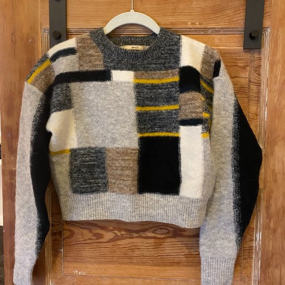 Cropped Colorblock Alpaca Sweater - Picture 2 of 3